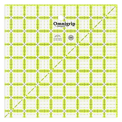 Omnigrip® by Omnigrid® 8.5" x 8.5" Non-Slip Square Quilting Ruler
