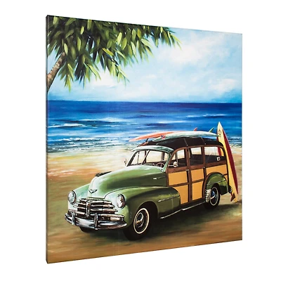 Seaside Cruising Outdoor Canvas Art Print - 35"x35"