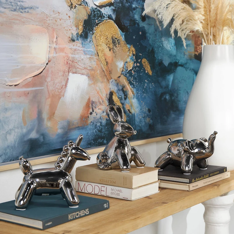 Ceramic Balloon Animals Tabletop Sculpture Set