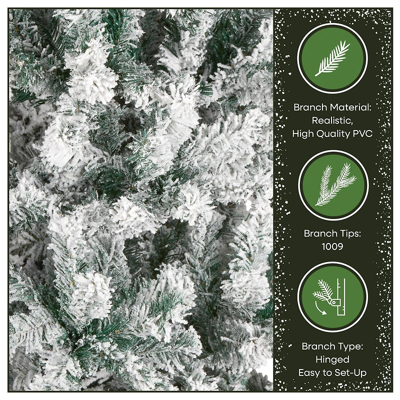 7.5 ft. Unlit Acacia Flocked Artificial Christmas Tree