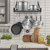 Sorbus 24.5" Black Wall Mounted Pot Rack