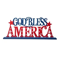 Glitzhome® 18" Wide God Bless America Tabletop Décor