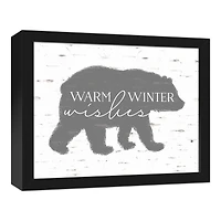 Warm Winter Wishes 11x14 Black Framed Canvas