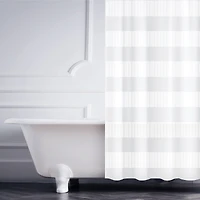 Elle Décor White Jacquard Weave Shower Curtain