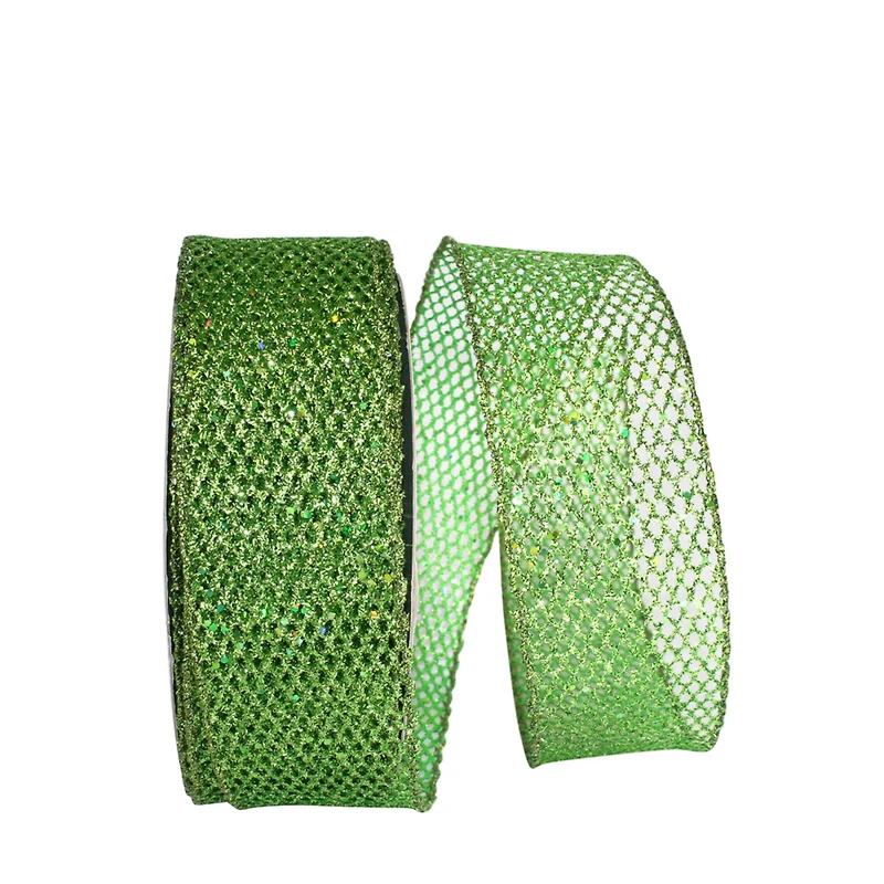 JAM Paper 2.5" x 25yd. Wired Grand Net Glitter Ribbon