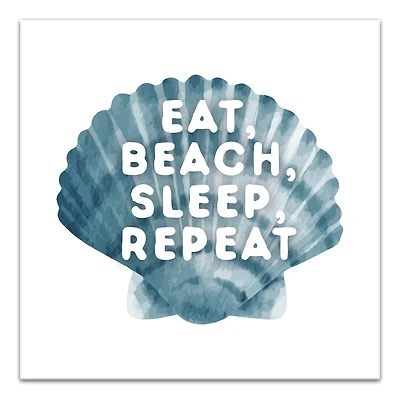 Eat Sleep Beach Repeat Canvas Wall Art