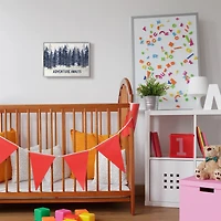 Stupell Industries Blue Pine Tree Forest Scene Adventure Awaits Framed Wall Art