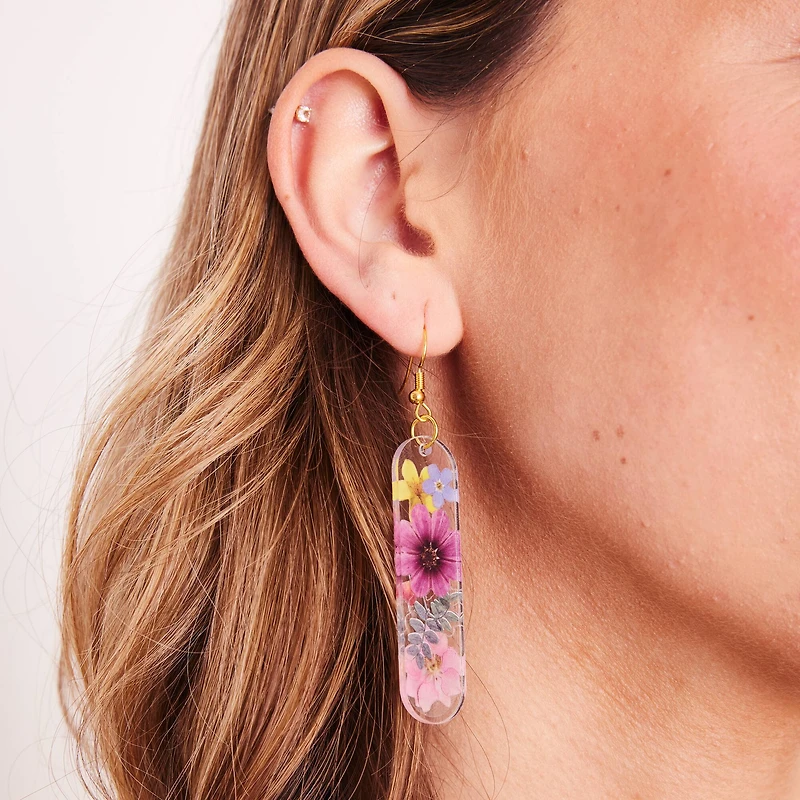 Faber-Castell® Pressed Floral Acyrlic Earings