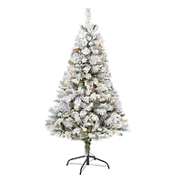 5ft. Pre-Lit White River Mountain Pine Artificial Christmas Tree, Clear LED Lights