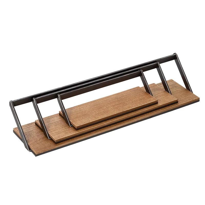 Honey Can Do Floating Decorative Metal & Wood Wall Shelves, 3ct.