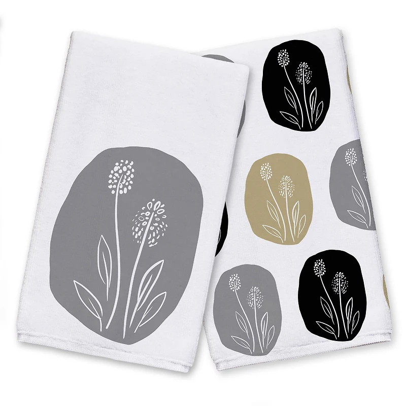 Simple Contour Flower 16" x 25" Tea Towel Set of 2