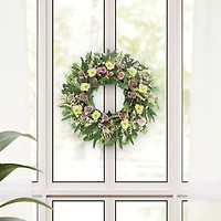 24" Artificial Poppy Spring Wreath