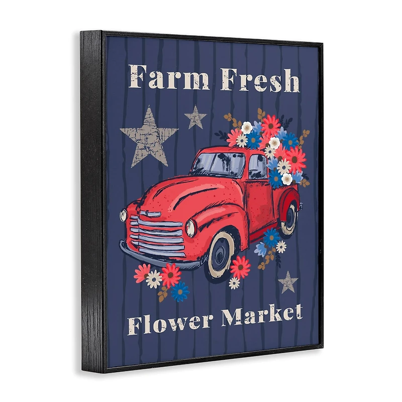 Stupell Industries Farm Fresh Patriotic Market Framed Giclee Art