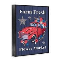Stupell Industries Farm Fresh Patriotic Market Framed Giclee Art