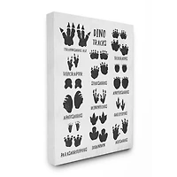 Stupell Industries Children's Rustic Dinosaur Track Chart with Text Canvas Wall Art