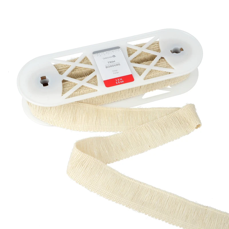 1.5" Ivory Burlap Fringe Trim by Celebrate It®