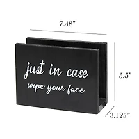 Elegant Designs™ Napkin Holder and Cup Holder Set with Black with White Script