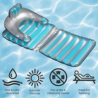 Pool Central 6.2ft. Inflatable Swimming Pool Folding Lounge Chair Float