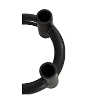 CosmoLiving by Cosmopolitan 8" Black & White Ceramic Geometric Circle Taper Candle Holder Set