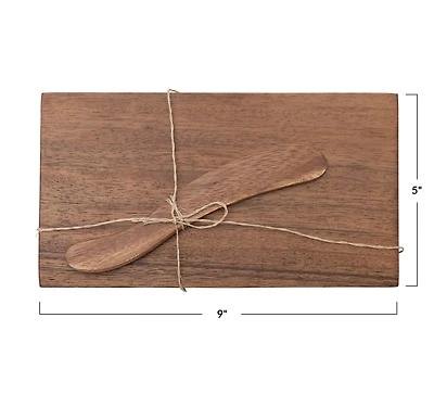 Hello Honey® Acacia Wood Cheese Board with Canape Knife Set