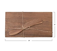 Hello Honey® Acacia Wood Cheese Board with Canape Knife Set