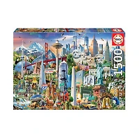 North America Landmarks 1,500 Piece Jigsaw Puzzle