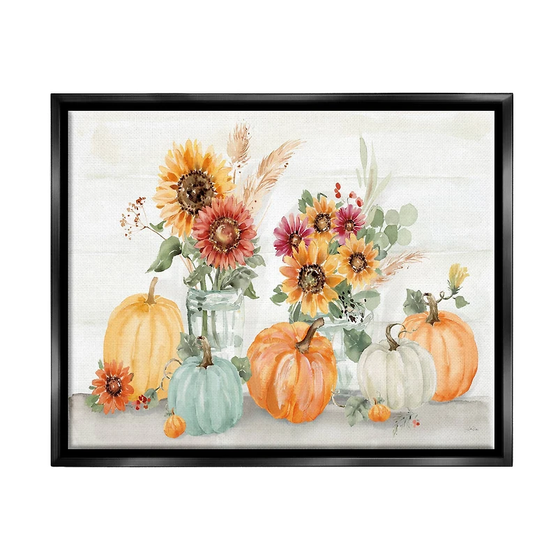 Stupell Industries Autumn Ramble Country Bouquets Framed Floater Canvas Wall Art