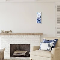 Stupell Industries Stylized Blue Sea Turtle Swimming In Ocean,7" x 17"