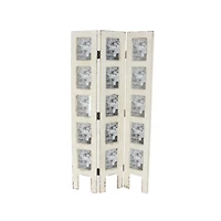 White Wood Farmhouse Room Divider Screen