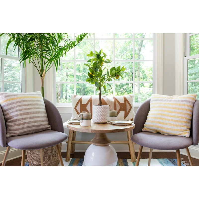 Hello Honey® 6" Round White Polka Dot Stoneware Flower Pot