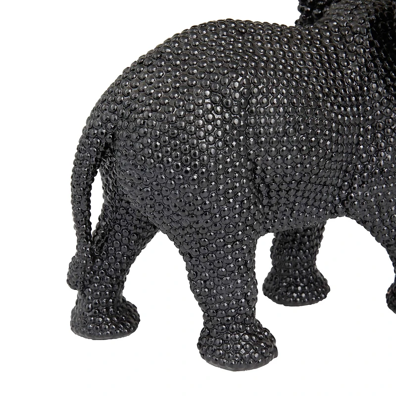 14" Black Contemporary Elephant Sculpture