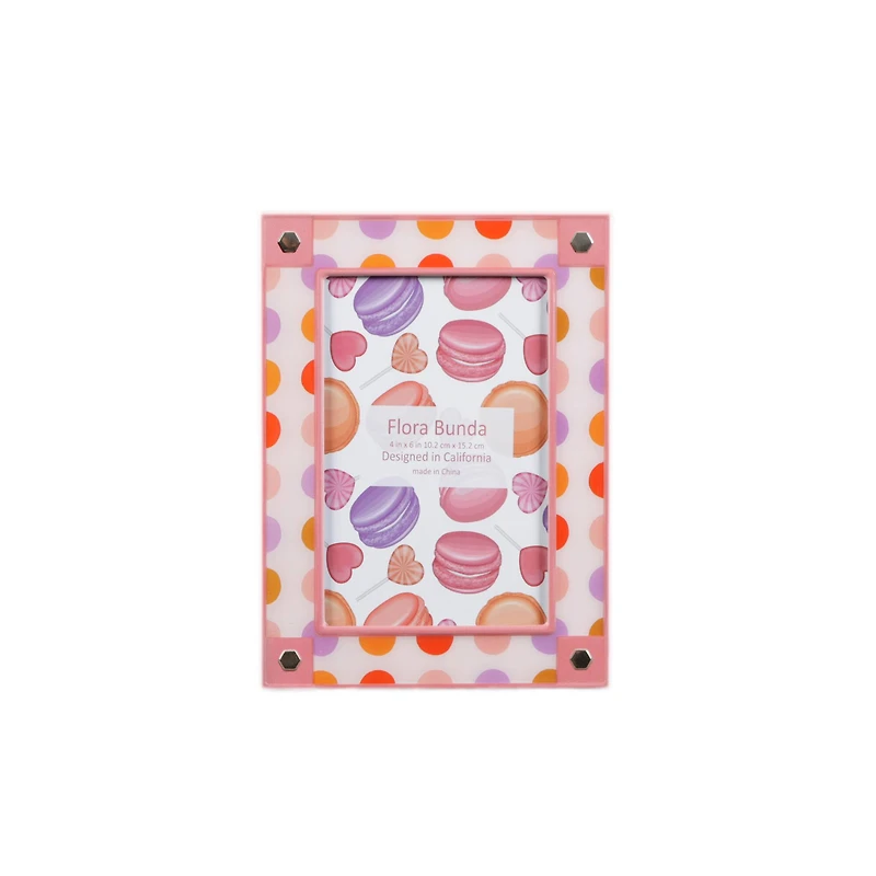 Flora Bunda 4" x 6" Polka Dot Aluminum Picture Frame