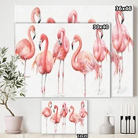Designart - Gracefully Pink Shabby flamingo