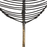 79" Black Bamboo Wood Handmade Woven Leaf Set