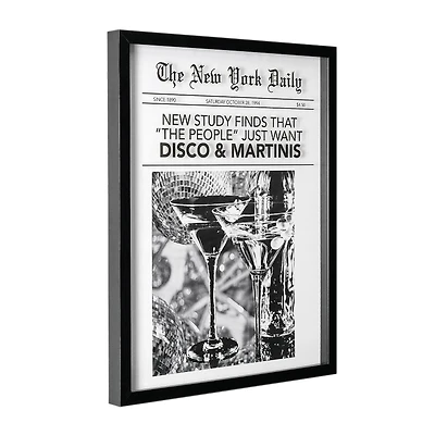 American Art Decor New York Daily Printed Glass Framed Wall Decor