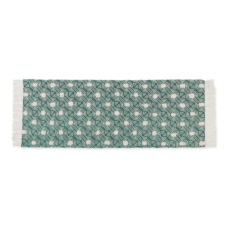 DII® Diamond Printed Off-White Hand-Loomed Shag Rug Runner 2ft. x 6ft