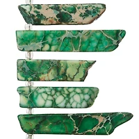 12 Pack:  Green Dyed Imperial Jasper Stick Beads by Bead Landing™