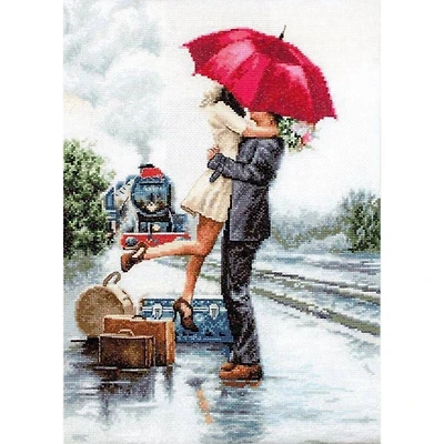 Luca-s Couple On Train Station Counted Cross Stitch Kit