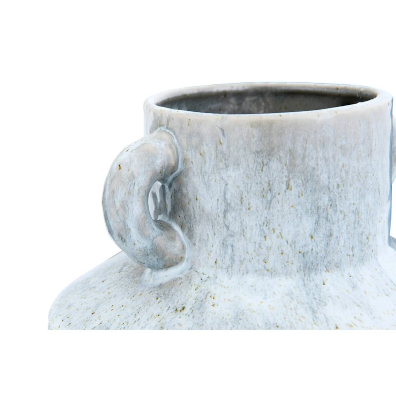 Hello Honey® 8.25" Stoneware Vase With Reactive Glaze Finish & Vertical Handles