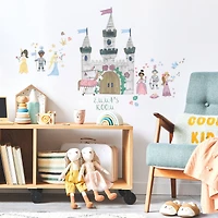 RoomMates Princess & Knight Castle Peel & Stick Giant Wall Decal Set with Alphabet