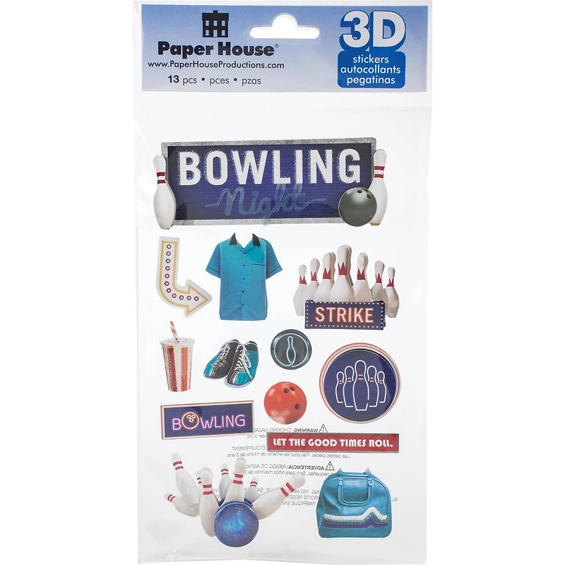 Paper House® Bowling Night 3D Stickers