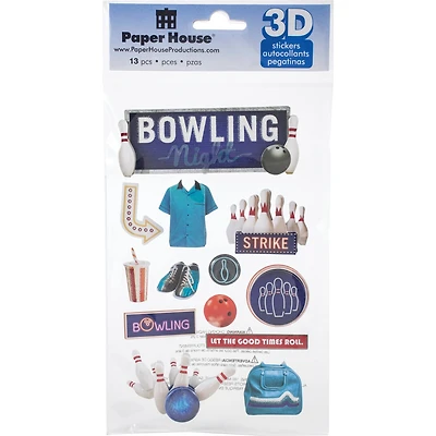 Paper House® Bowling Night 3D Stickers