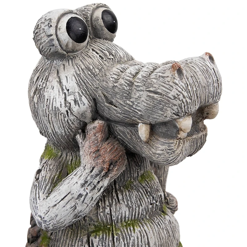 13.25" Posing Crocodile Outdoor Garden Statue
