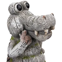 13.25" Posing Crocodile Outdoor Garden Statue