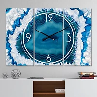 Designart Blue Agate Crystal Multipanel Wall Clock