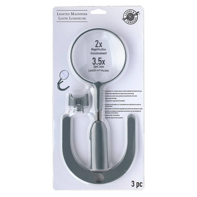 6 Pack: Magnifier Stand with Lamp by Loops & Threads®