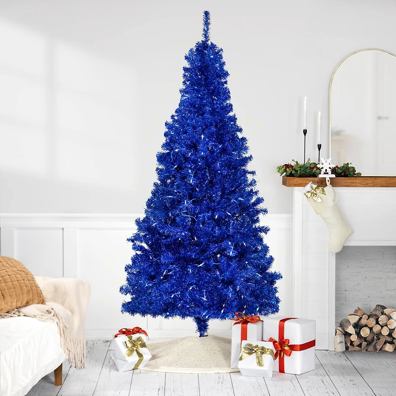 7ft. Pre-Lit Artificial Tinsel Christmas Tree