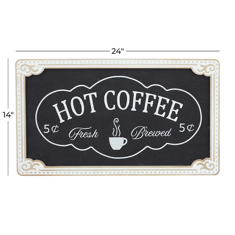 24" Black Hot Coffee Wall Sign