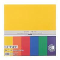 9 Packs: 60 ct. (540 total) Primary 12" x 12" Linen Texture Cardstock by Recollections™