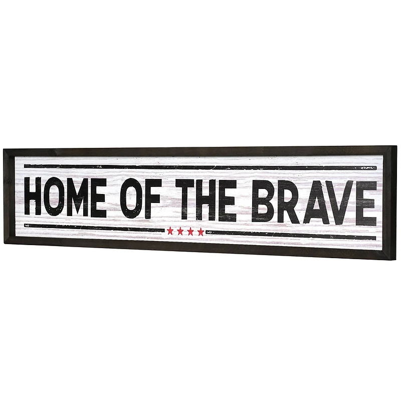 American Art Décor™ 36" Home Of The Brave Wood Novelty Wall Sign